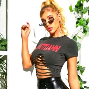 Cut out graphic tee New